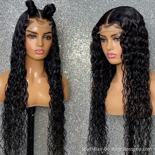 Hot Sale Brazilian Virgin Human Hair Lace Wig Vendors Wholesale Full Transparent Hd Lace Front Closure Deep Wave Curly Wig